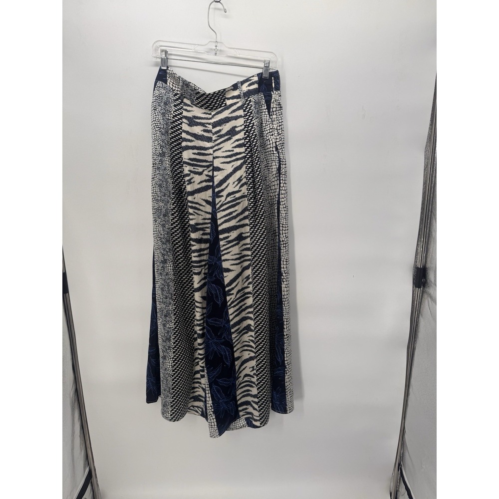 banana republic Wide Leg Pants Blue and White Patch Work  Bohochic Sz 6 Resort